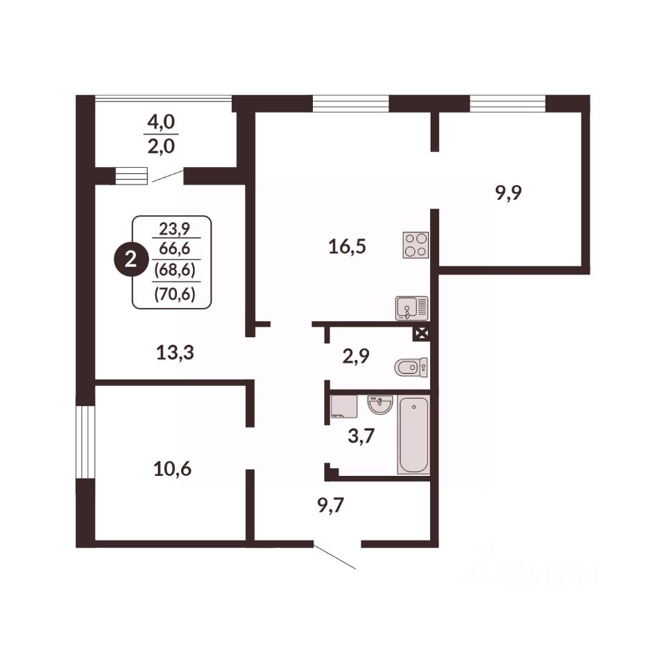 планировка квартиры 71 м2